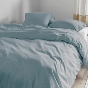 Bedding House Summer Seersucker Blue Grey Quilt Cover Set by null, a Quilt Covers for sale on Style Sourcebook