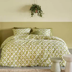Bedding House Mae Seersucker Green Quilt Cover Set by null, a Quilt Covers for sale on Style Sourcebook