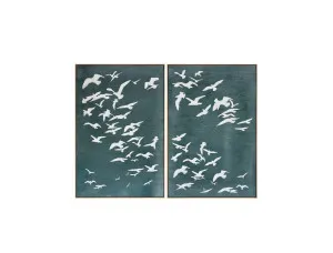 Hand-Painted Flock of Birds Wall Art Canvas 150cm x 100cm by Luxe Mirrors, a Artwork & Wall Decor for sale on Style Sourcebook