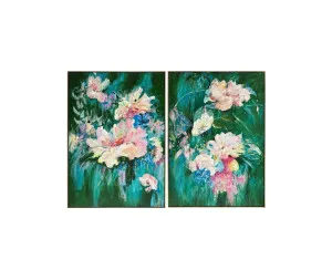 Hand-Painted Floral Set of Two Wall Art Canvas 140cm x 100cm by Luxe Mirrors, a Artwork & Wall Decor for sale on Style Sourcebook