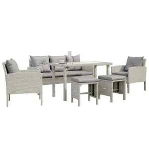 Vero 7 Seater Wicker Outdoor Sofa Dining Set by Luxo Outdoors, a Outdoor Dining Sets for sale on Style Sourcebook