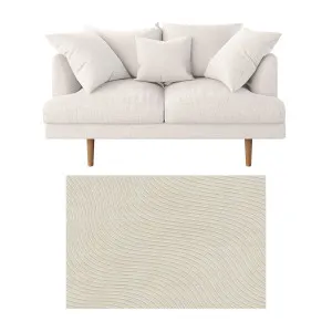 Colton 2 Seater Fabric Sofa with Rug - Cream White by Luxo Furniture, a Sofas for sale on Style Sourcebook