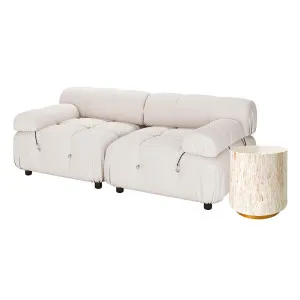 Keila 2 Seater Sofa & Side Table Package in Cream Velvet by Luxo Furniture, a Sofas for sale on Style Sourcebook