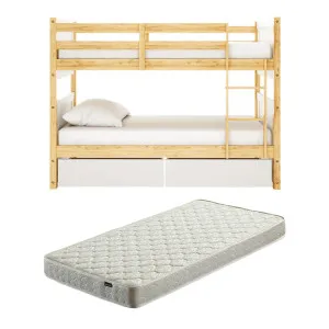 Elisha & Thermis Bunk Bed & Mattress Set in White & Natural by Luxo Furniture, a Kids Beds & Bunks for sale on Style Sourcebook