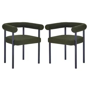 Ohio Curved Bouclé Dining Chair - 2) of (Set Black by Luxo, a Dining Chairs for sale on Style Sourcebook