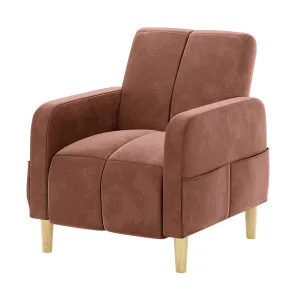 Anica Single Seater Velvet Fabric Sofa Chair in Blush by Luxo Furniture, a Sofas for sale on Style Sourcebook