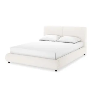 Stacy Queen Boucle Bed Frame in Cream White by Luxo Furniture, a Beds & Bed Frames for sale on Style Sourcebook