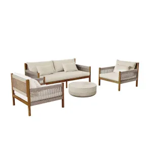 Savin & Myrtle Outdoor Sofa Set with Coffee Table in Beige by Luxo Outdoors, a Outdoor Sofas for sale on Style Sourcebook