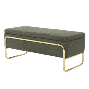 Riane Boucle Storage Ottoman in Green by Luxo Furniture, a Ottomans for sale on Style Sourcebook