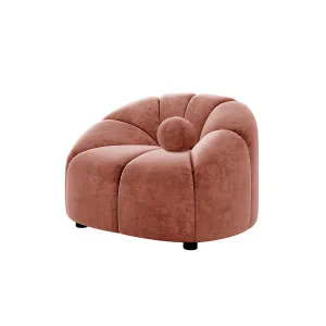 Trina Velvet Sofa Chair with Ball Pillow in Blush by Luxo Furniture, a Sofas for sale on Style Sourcebook