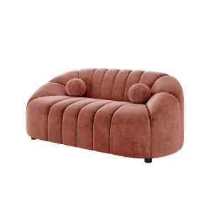 Trina 2 Seater Tufted Curved Velvet Sofa in Blush by Luxo Furniture, a Sofas for sale on Style Sourcebook