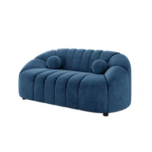 Trina 2 Seater Tufted Curved Velvet Sofa in Blue by Luxo Furniture, a Sofas for sale on Style Sourcebook