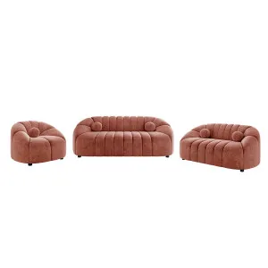 Trina 6 Seater Tufted Velvet Lounge Set in Blush by Luxo Furniture, a Sofas for sale on Style Sourcebook