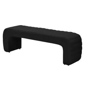 Josie Curved Boucle Fabric Bench Seat in Black by Luxo Furniture, a Benches for sale on Style Sourcebook