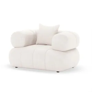 Samira Single Seater Velvet Sofa in Cream by Luxo Furniture, a Sofas for sale on Style Sourcebook