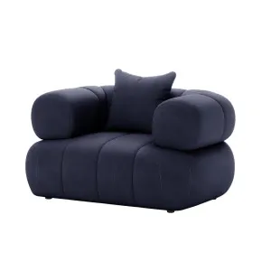 Samira Single Seater Velvet Sofa  in Navy Blue by Luxo Furniture, a Sofas for sale on Style Sourcebook