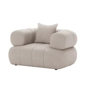 Samira Single Seater Velvet Sofa in Warm Beige by Luxo Furniture, a Sofas for sale on Style Sourcebook