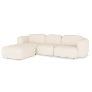 Soraya 3 Seater Velvet Sectional Sofa in Cream White by Luxo Furniture, a Sofas for sale on Style Sourcebook