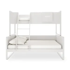 Glauca Solid Pine Wood 2-in-1 Triple Bunk Bed in White by Luxo Furniture, a Kids Beds & Bunks for sale on Style Sourcebook