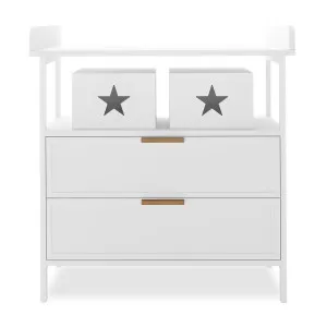 Isabella Solid Pine Baby Change Table with Storage in White by Luxo Baby, a Changing Tables for sale on Style Sourcebook