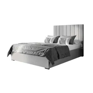 Septima & Gratiana Velvet Double Bed Base & Headboard Set in Slate by Luxo Furniture, a Beds & Bed Frames for sale on Style Sourcebook