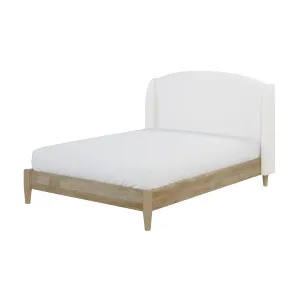 Aetiusa Winged Fabric Hardwood Bed Frame - White Snow by Luxo, a Beds & Bed Frames for sale on Style Sourcebook