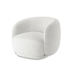 Janelle Boucle Curved Accent Chair in White by Luxo Furniture, a Sofas for sale on Style Sourcebook