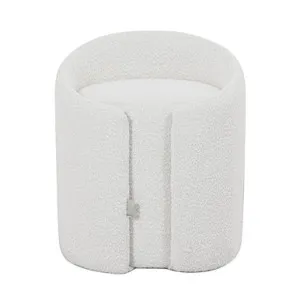Emiken Boucle Ottoman Stool in Eggshell White by Luxo Furniture, a Ottomans for sale on Style Sourcebook