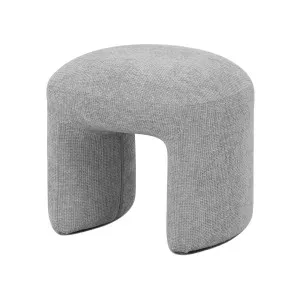 Hirokoz Chenille Ottoman Stool in Warm Grey by Luxo Furniture, a Ottomans for sale on Style Sourcebook