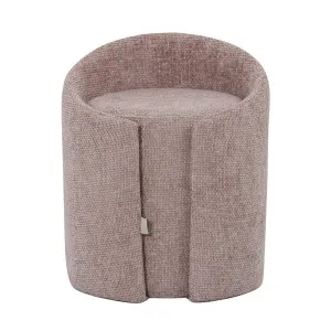 Emiken Chenille Fabric Ottoman Stool in Light Pink by Luxo Furniture, a Ottomans for sale on Style Sourcebook