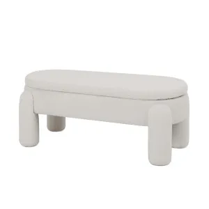 Lonea Boucle Fabric Bench with Storage in Light Beige by Luxo Furniture, a Benches for sale on Style Sourcebook