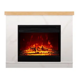 Awaba 114cm 1950W LED Electric Fireplace Marble Look Mantel by Luxo, a Heaters for sale on Style Sourcebook