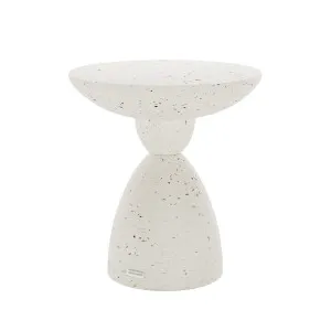 Junia Round Pedestal Outdoor Concrete Side Table in Terrazzo by Luxo Outdoors, a Tables for sale on Style Sourcebook