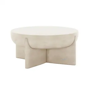 Kora Pedestal Outdoor Concrete Coffee Table in Antique White by Luxo Outdoors, a Tables for sale on Style Sourcebook