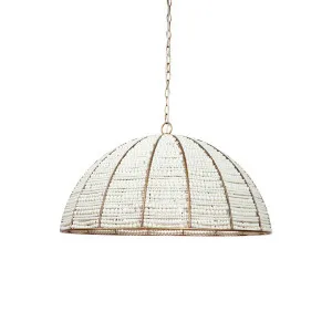 Sierra Beaded Dome Pendant - Gold/White by CAFE Lighting & Living, a Pendant Lighting for sale on Style Sourcebook