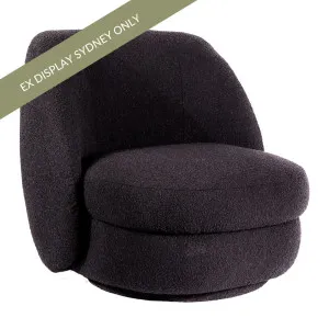 Aurora Swivel Chair - Black Onyx Boucle - OUTLET NSW by CAFE Lighting & Living, a Chairs for sale on Style Sourcebook