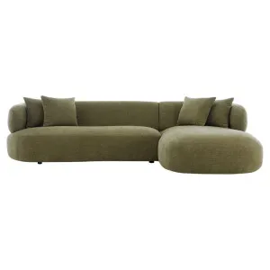 Greenwich 3 Seater Sofa w Right Chaise - Sage Chenille by Cafe Lighting and Living, a Sofas for sale on Style Sourcebook