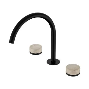 Nero Serenity Bath/Kitchen Set Arc Spout With Rome Travertine Handle Matte Black by Nero Tapware, a Bathroom Taps & Mixers for sale on Style Sourcebook