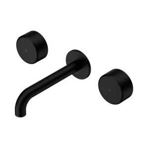 Nero Serenity Wall Basin Set 220mm Spout With Metal Handle Matte Black by Nero Tapware, a Bathroom Taps & Mixers for sale on Style Sourcebook
