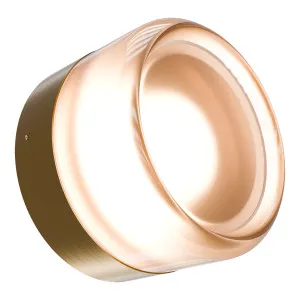 Calibo Gull Round Frosted Acrylic 3CCT LED Exterior Wall Light Brass by Calibo, a Wall Lighting for sale on Style Sourcebook