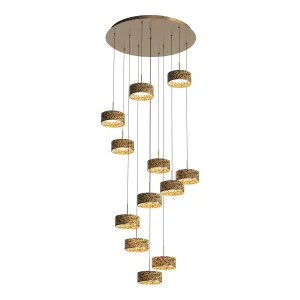 Calibo Couas Textured Honeycomb 3CCT LED Cluster Pendant Gold by Calibo, a Pendant Lighting for sale on Style Sourcebook