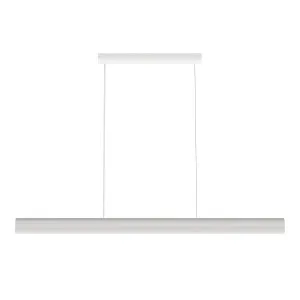 Calibo Munia Sculptural Ribbed LED Linear Pendant with Paintable Gypsum Surface White by Calibo, a Pendant Lighting for sale on Style Sourcebook