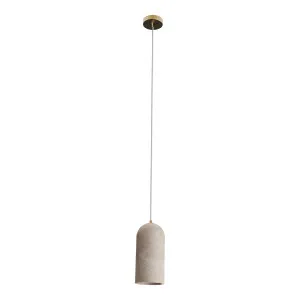 Calibo Inspire Crafted Travertine Round Top Cylinder Pendant Light Beige by Calibo, a Pendant Lighting for sale on Style Sourcebook