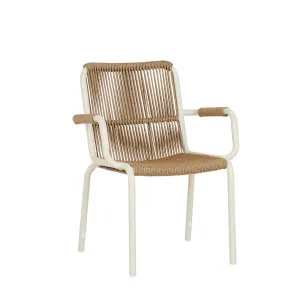 Delphi Sands Dining Armchair - Natural Weave - Ivory White by null, a Chairs for sale on Style Sourcebook
