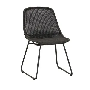 Granada Scoop Closed Weave Aluminium Dining Chair - Licorice by null, a Chairs for sale on Style Sourcebook