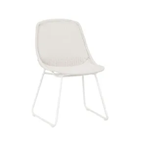 Granada Scoop Closed Weave Aluminium Dining Chair - Chalk - White by null, a Chairs for sale on Style Sourcebook