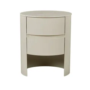Oberon Lune Marble Bedside - Shell - Natural Travertine by null, a Bedside Tables for sale on Style Sourcebook