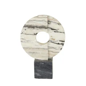 Rufus Halo Sculpture - Multi Travertine - Black Marble by null, a Statues & Ornaments for sale on Style Sourcebook