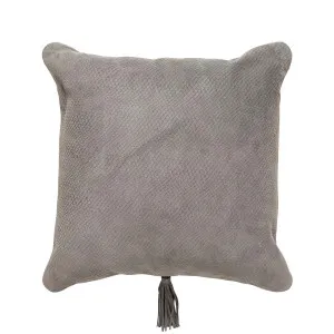 Pelle Leather Cushion Dark Grey 48x48 by Horgans, a Cushions, Decorative Pillows for sale on Style Sourcebook
