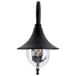 Havit Hove Aluminium Outdoor Gooseneck Lantern Wall Light Black by Havit, a Wall Lighting for sale on Style Sourcebook